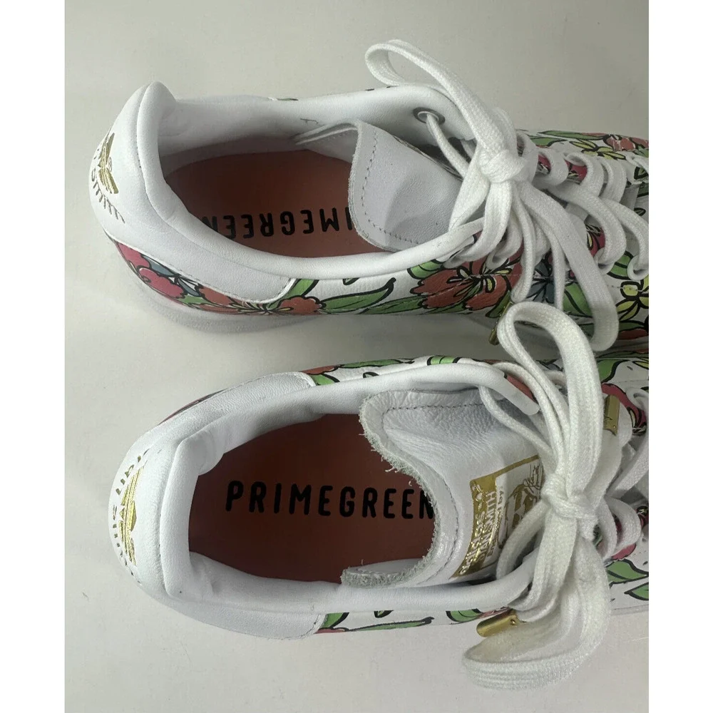 Adidas x Stan Smith All-Over Floral Print Shoes 2021 Sneakers Cloud White Size 8 - Picture 5 of 16